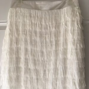 NWT New York & Company White Fringe Skirt Size 4